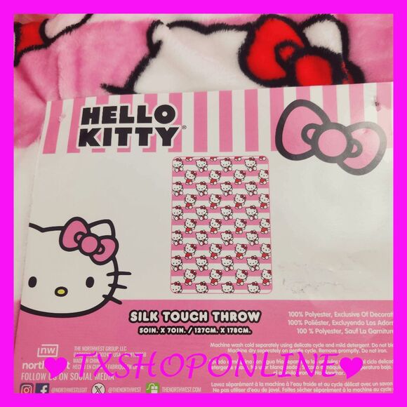 💗🌙 {Hello Kitty} silk touch throw blanket🌙💗NEW - Picture 3 of 6